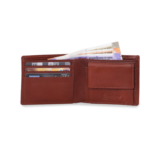 Genuine Leather Tan Wallet with Removable Card Holder – Slim Bifold Wallet