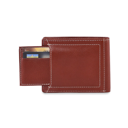 Genuine Leather Tan Wallet with Removable Card Holder – Slim Bifold Wallet