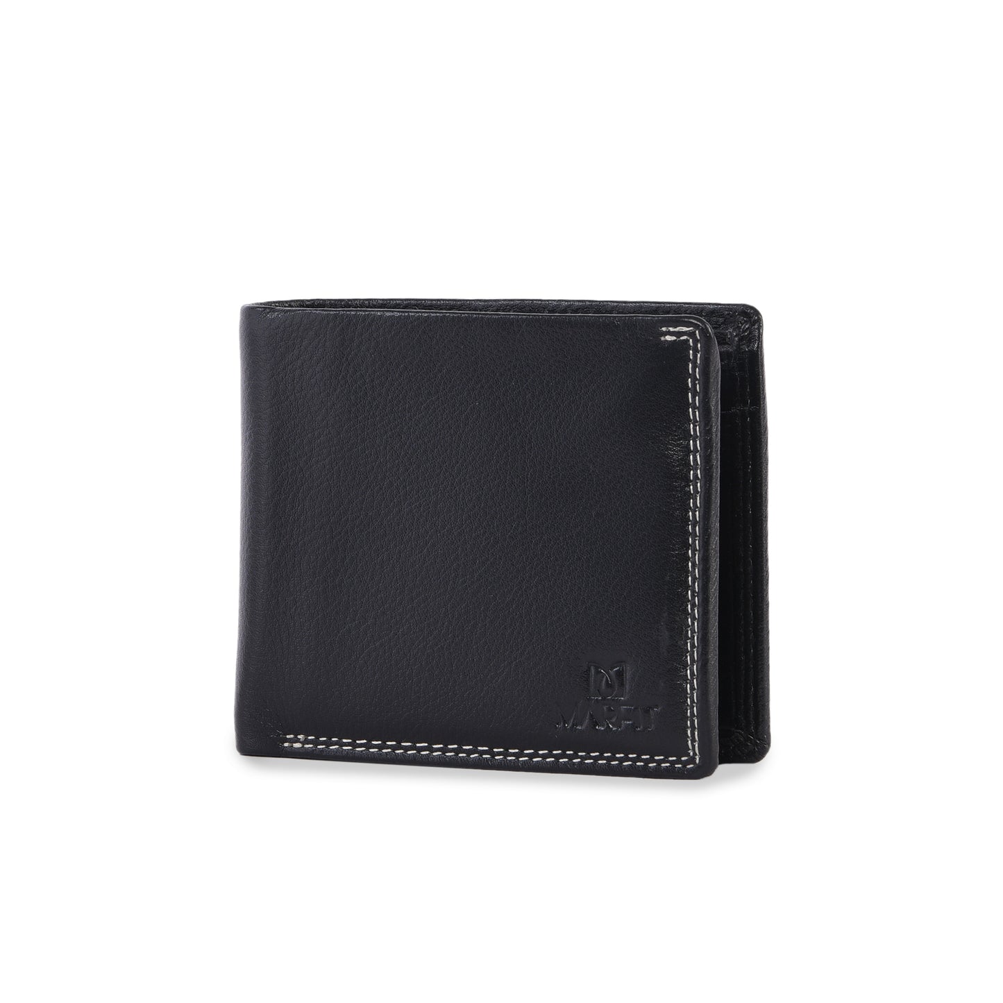 MARFIT Genuine Leather Wallet for Men – Black Bifold Wallet with Coin Pocket & Card Slots