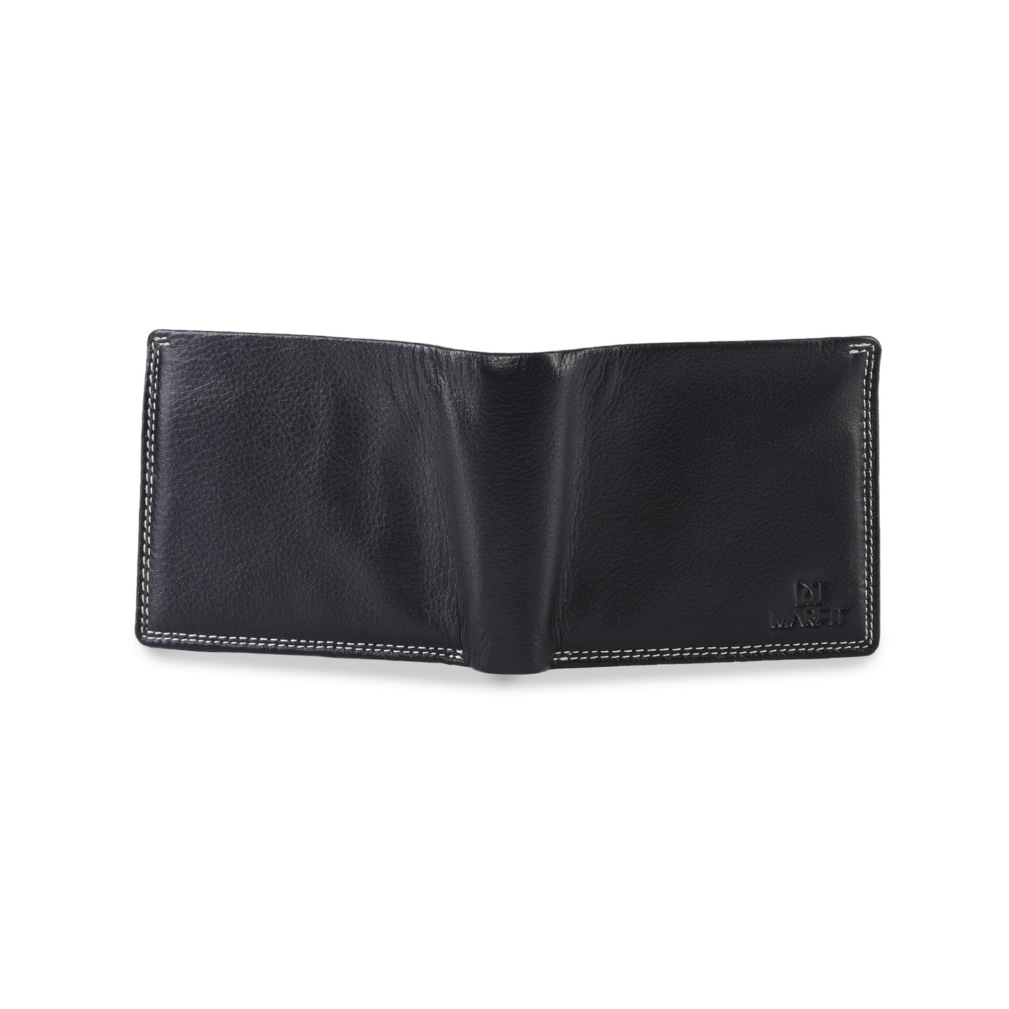 MARFIT Genuine Leather Wallet for Men – Black Bifold Wallet with Coin Pocket & Card Slots
