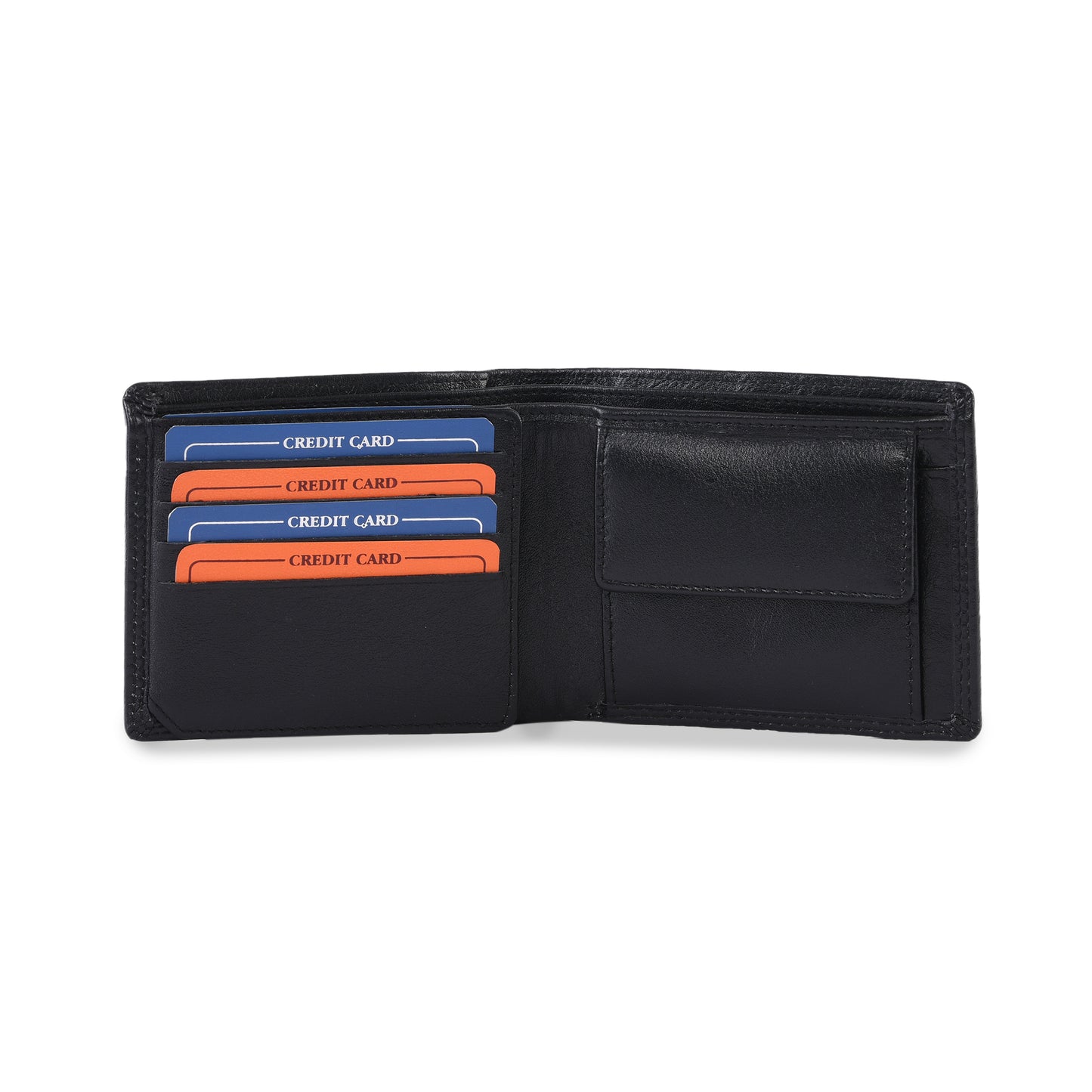 MARFIT Genuine Leather Wallet for Men – Black Bifold Wallet with Coin Pocket & Card Slots