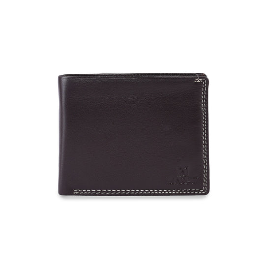 MARFIT Genuine Leather Wallet for Men – Brown Bifold Wallet with Coin Pocket & Multiple Card Slots