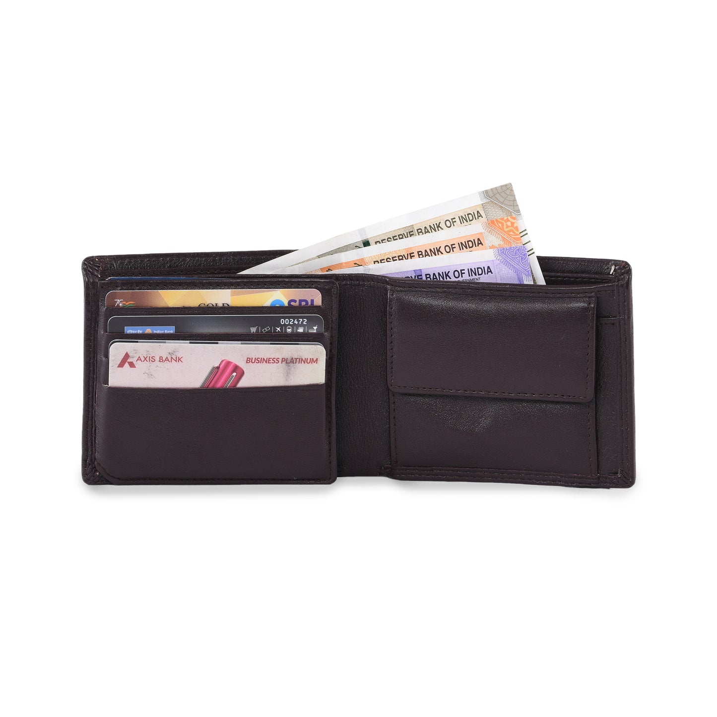 MARFIT Genuine Leather Wallet for Men – Brown Bifold Wallet with Coin Pocket & Multiple Card Slots