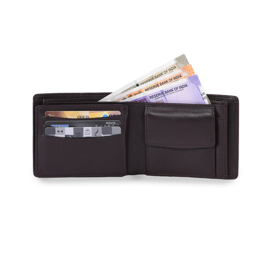MARFIT Brown Genuine Leather Wallet for Men – Slim Bifold Wallet with Card Slots & Coin Pocket