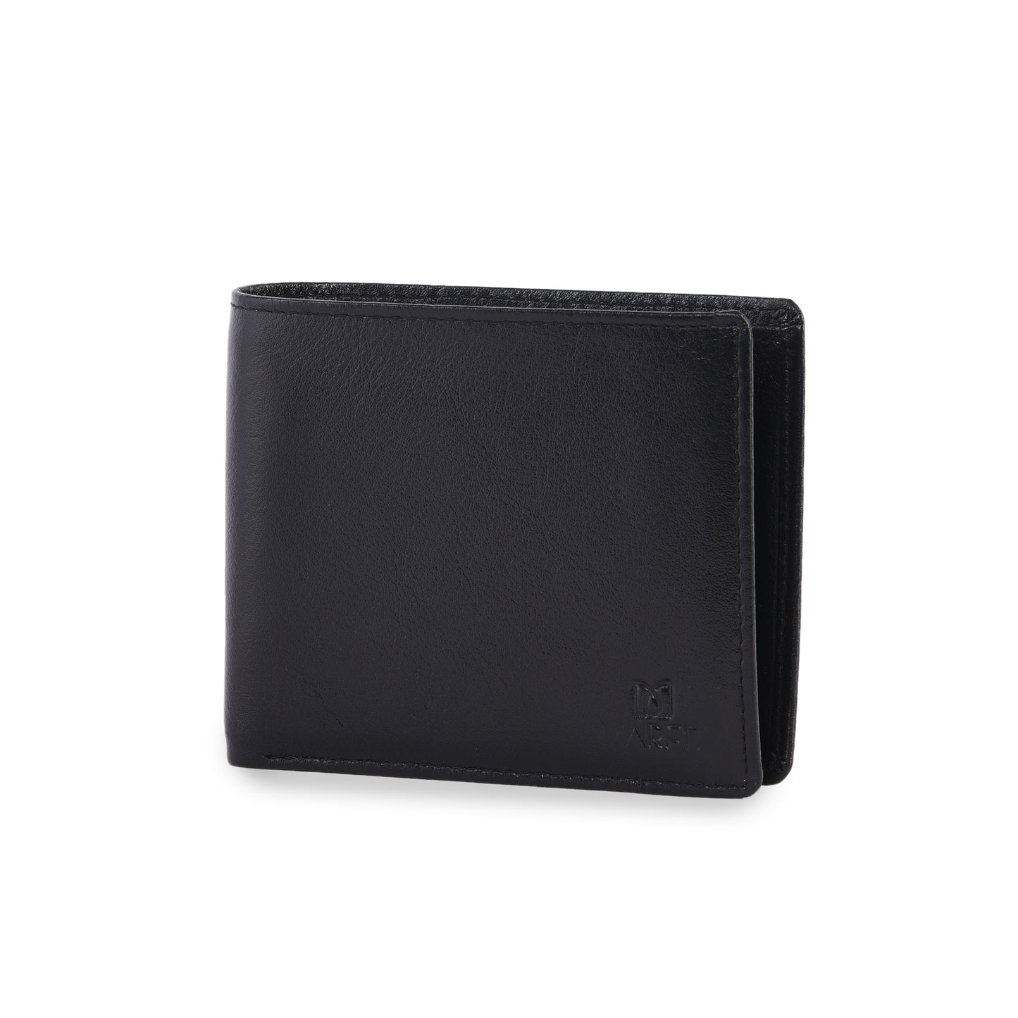 MARFIT Black Genuine Leather Wallet for Men – Slim Bifold Wallet with Card Slots, ID Window & Coin Pocket