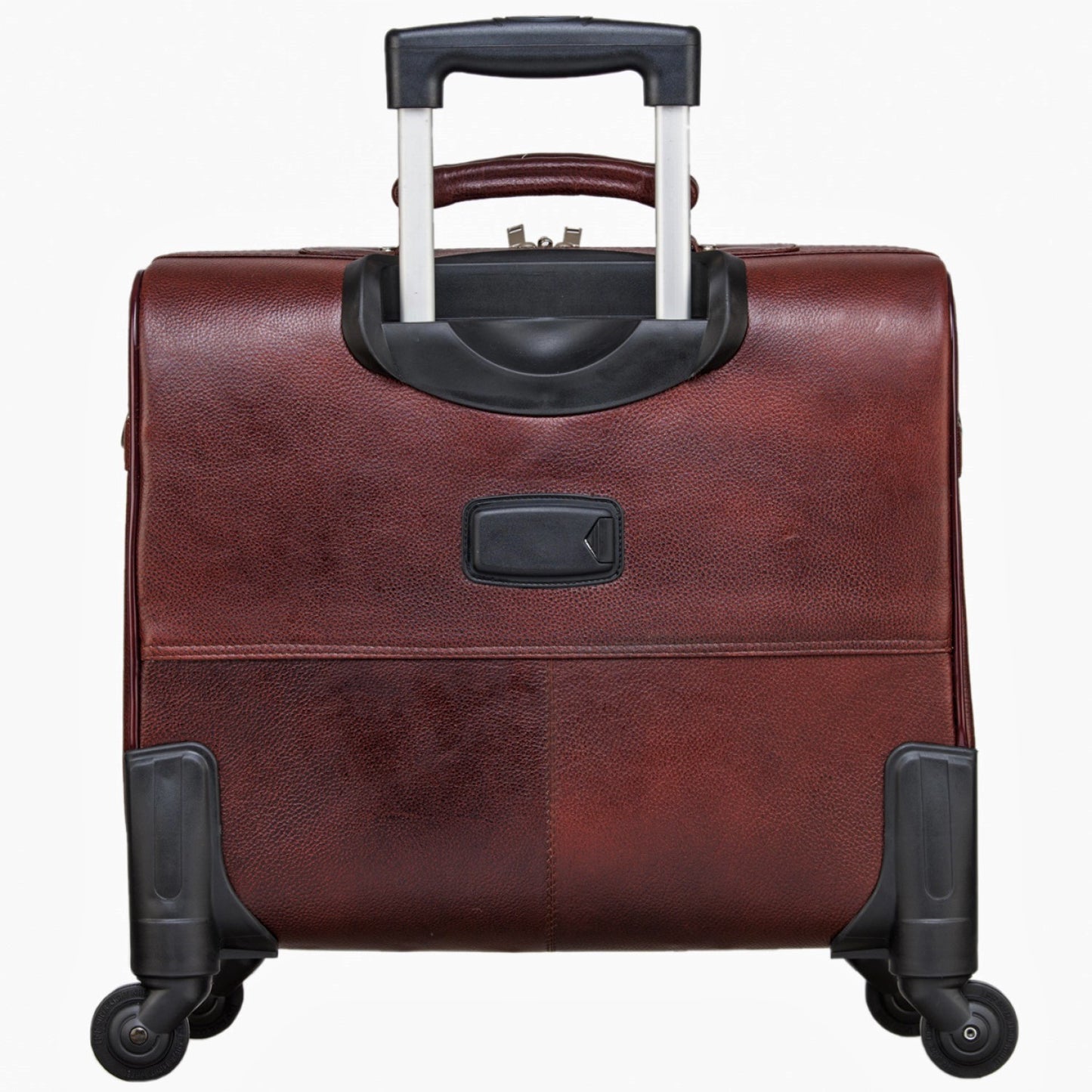 MARFIT Genuine Leather Cabin Trolley Bag – Brown | Premium Business Travel Suitcase with 360° Wheels