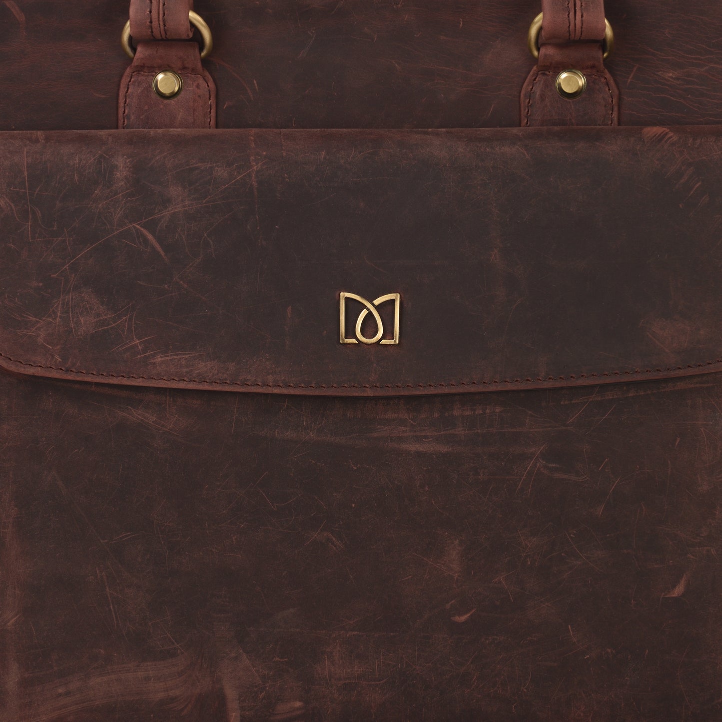 MARFIT Genuine Leather Trolley Messenger Bag with Wheels – 2 Compartment Laptop Office Travel Briefcase (Brown Vintage)