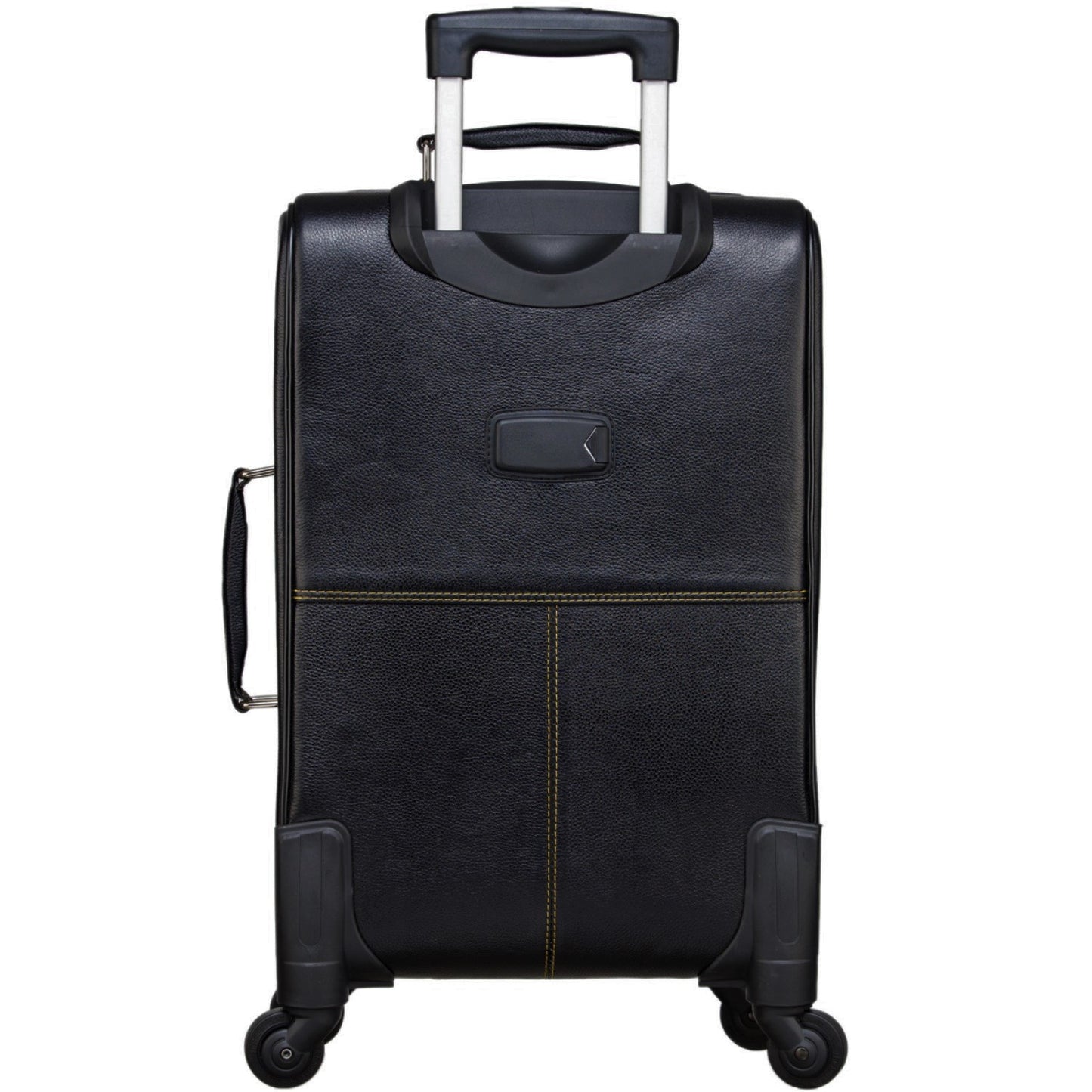 MARFIT Genuine Leather Cabin Trolley Bag – Black | 4 Wheel Travel Suitcase