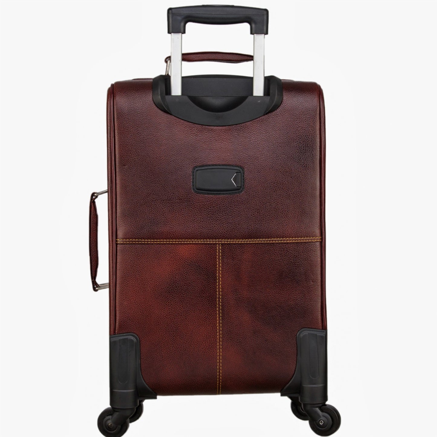 MARFIT Genuine Leather Cabin Trolley Bag – Brown | 4 Wheel Travel Suitcase